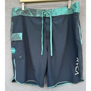RVCA Board Shorts Mens‎ 38 Blue Swim Trunks Stretch Surfer Eastern Industry